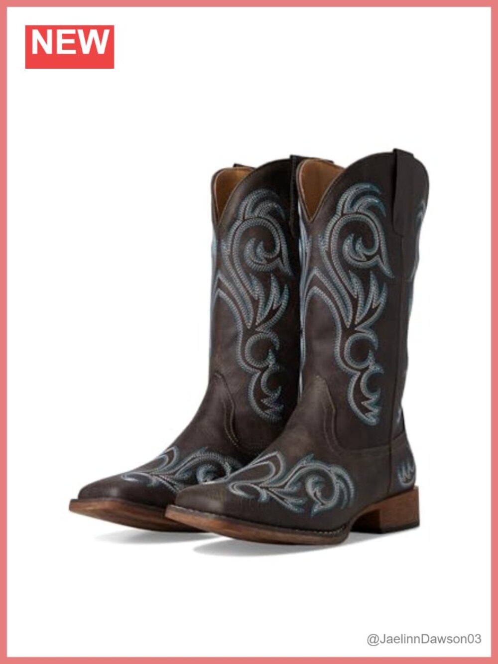 Faux Leather Mid-Calf Square Toe Pull-On Boots